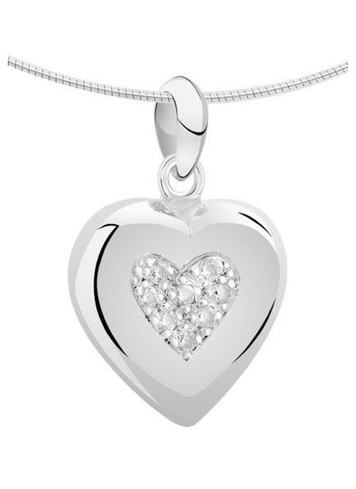 Ashanger hart groot - zilver met zirkonia