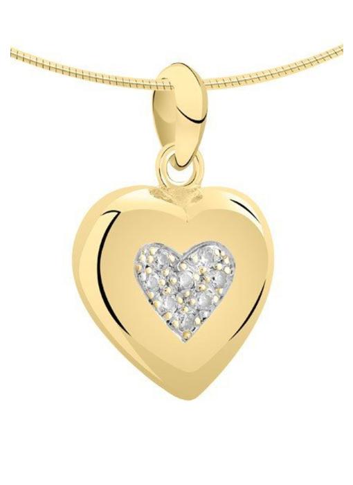 Ashanger hart groot - goud met diamant