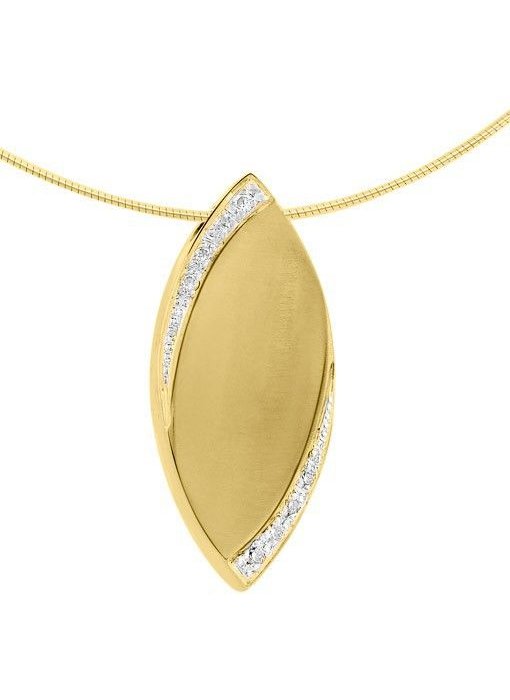 Ashanger ovaal - goud met diamant