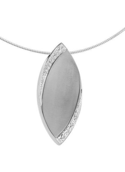 Ashanger ovaal - witgoud met diamant