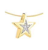 Ashanger ster - goud met diamant