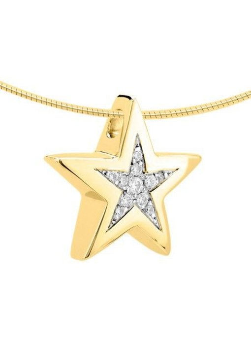 Ashanger ster - goud met diamant