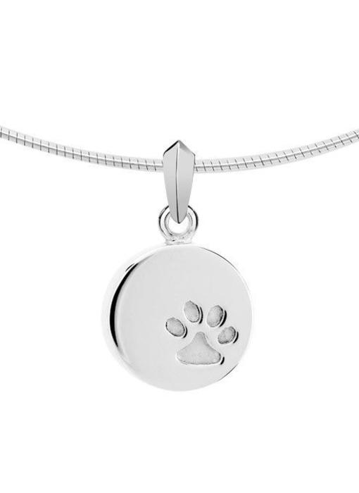 Ashanger disk met pootafdruk - zilver