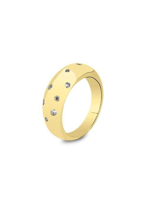 Asring rond met 9 diamanten dames - goud met diamant