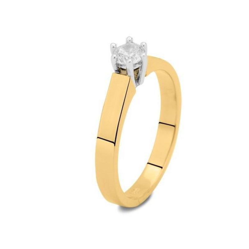 Asring dames traditioneel bicolour - goud met diamant 0.10 crt