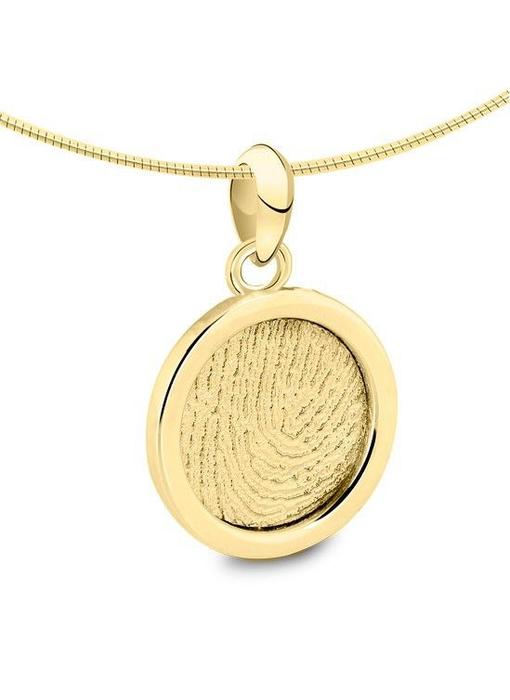 Vingerafdruk hanger rond - goud