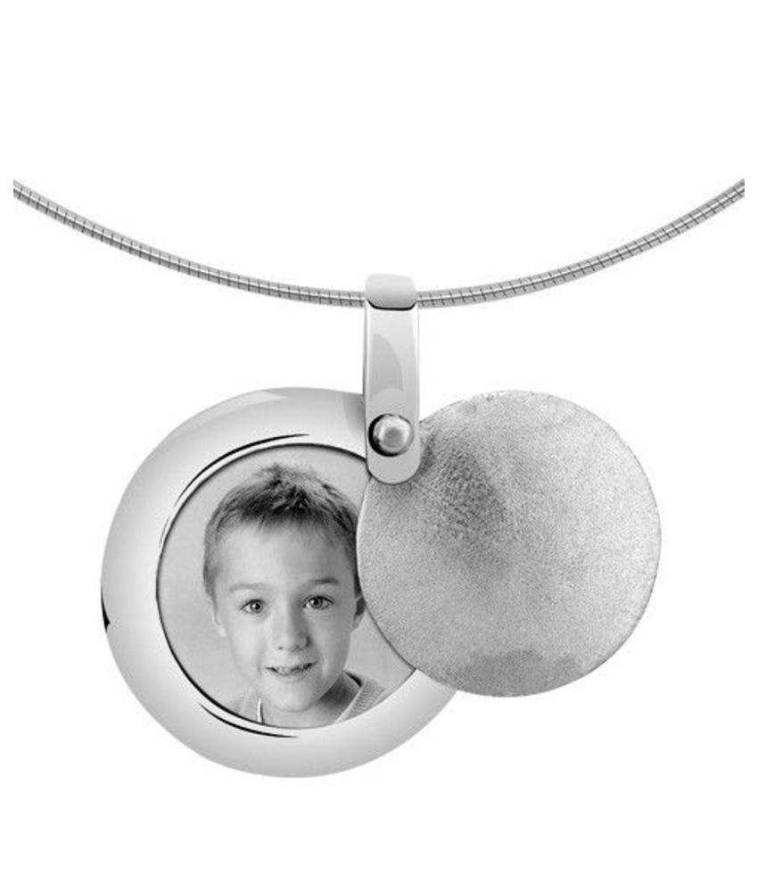 Asmedaillon rond - zilver