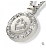 Ashanger circle heart - 925 Sterling zilver met zirkonia