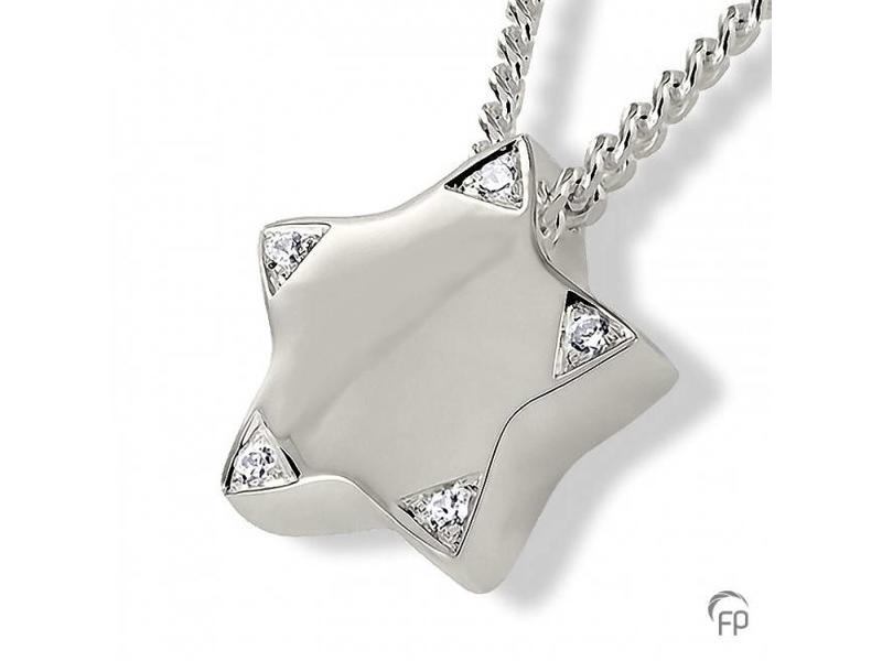 Ashanger puntige ster - 925 Sterling zilver met zirkonia