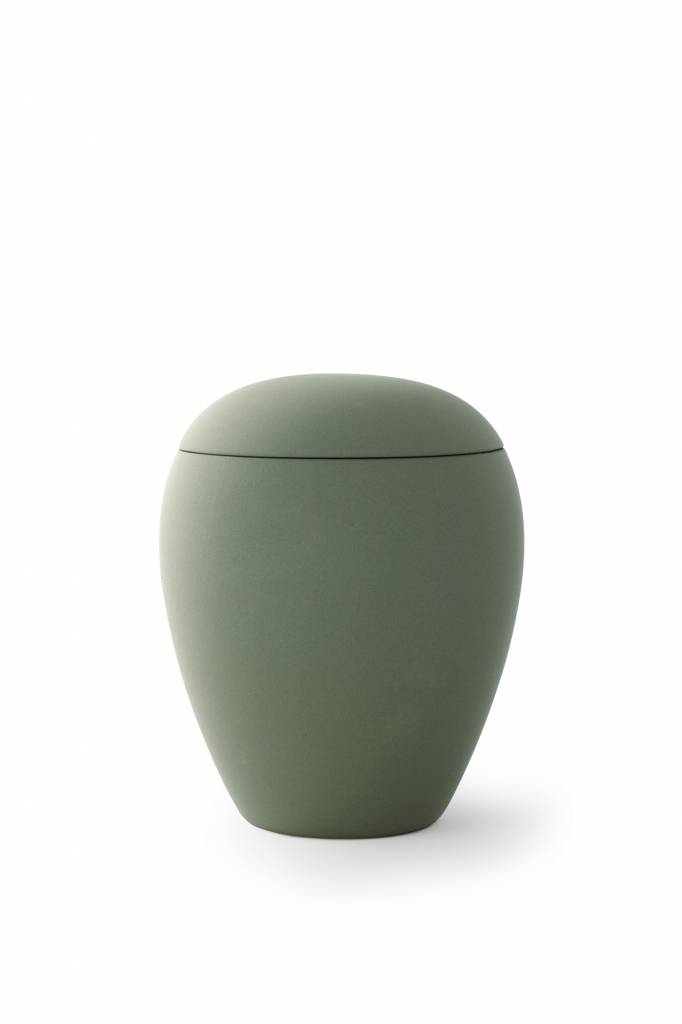 Mini urn sienna olijfgroen - keramiek