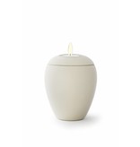 Mini urn sienna creme met lichtje - keramiek