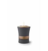 Mini urn luxor zwart met herdenkingslichtje - keramiek