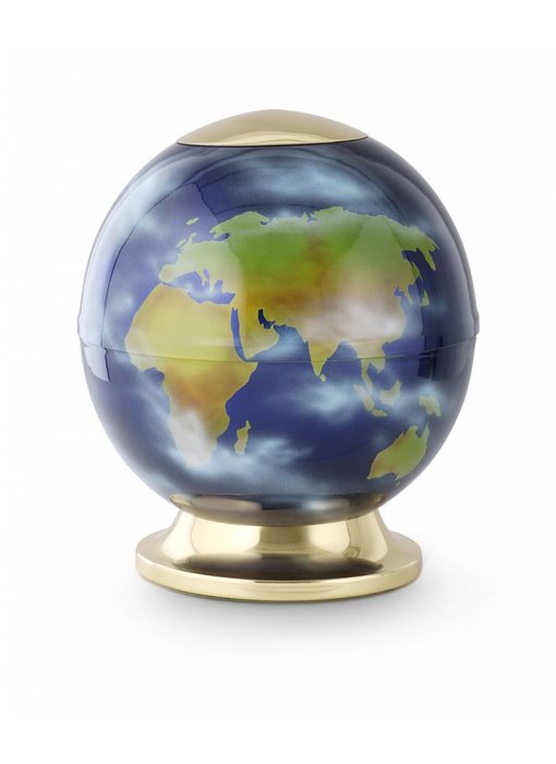 Wereldbol urn - staal