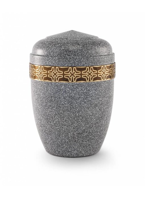 Reliëf urn basalt kleur - staal