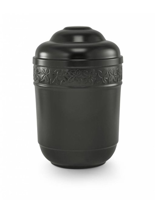 Klimop urn zwart - staal