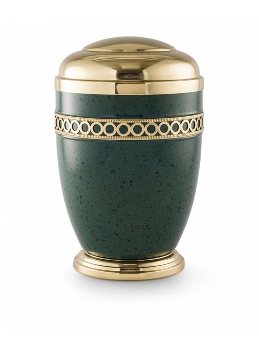 Bokaal urn groen met goud - staal
