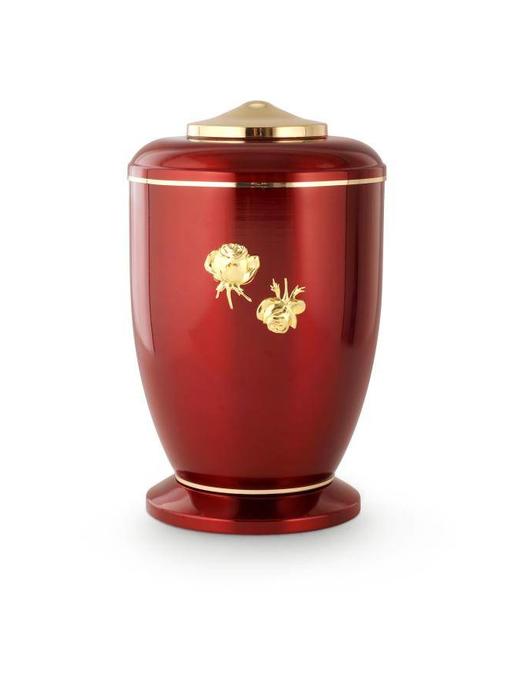 Rode rozen urn - staal
