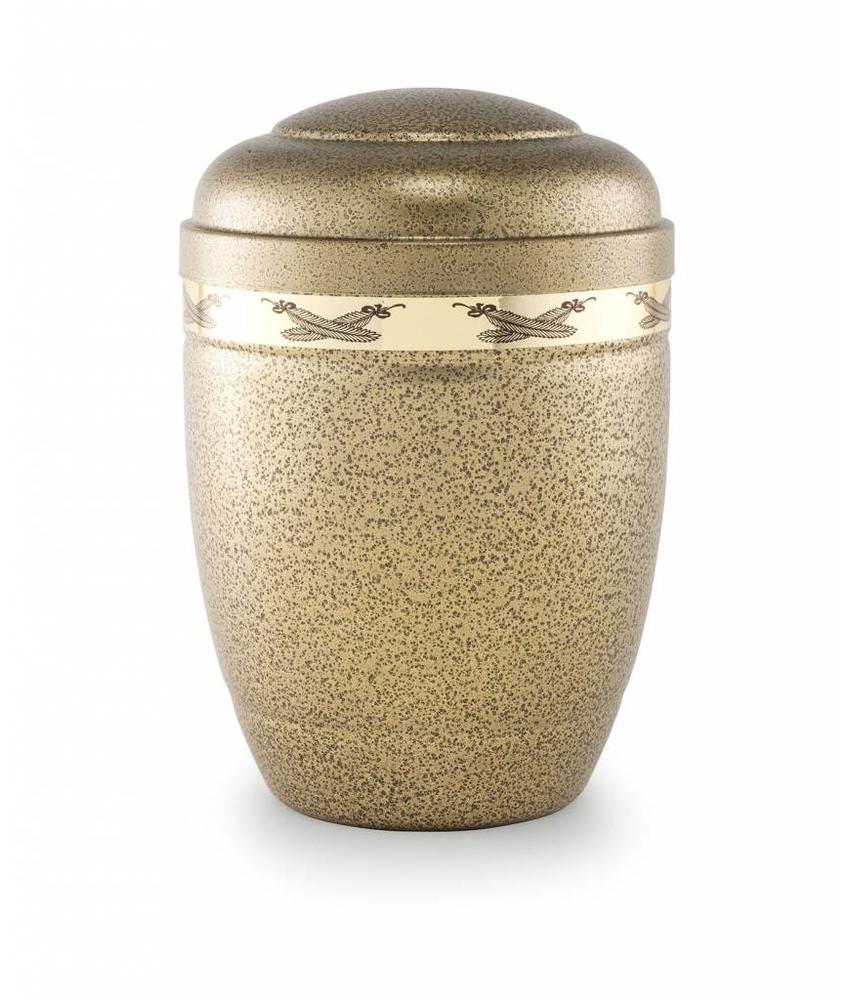 Goud brocade asbus - staal