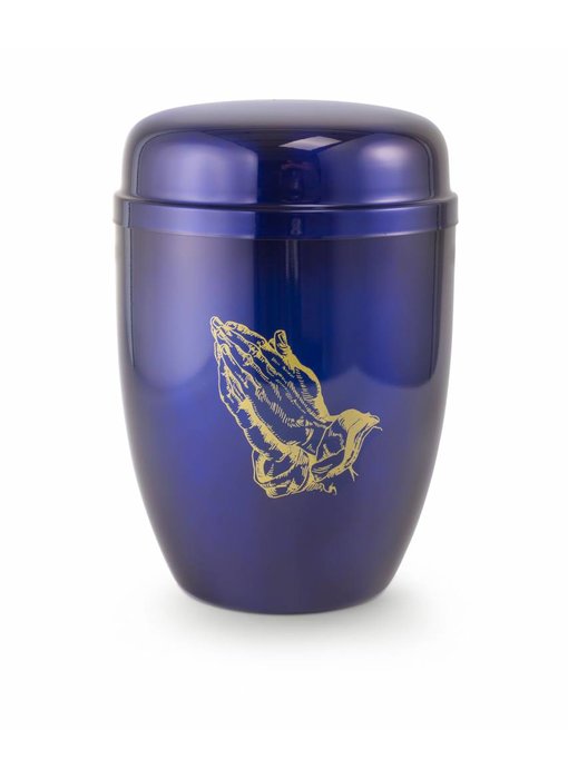 In gebed urn blauw - staal