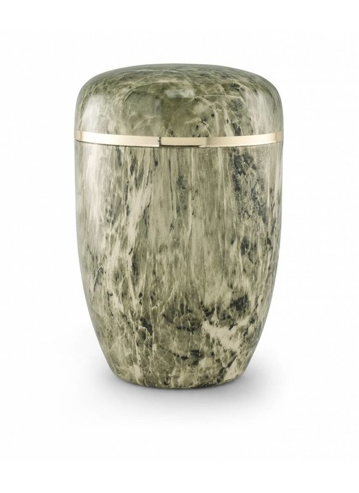 Bokaal urn groen en wit marmerlook - staal