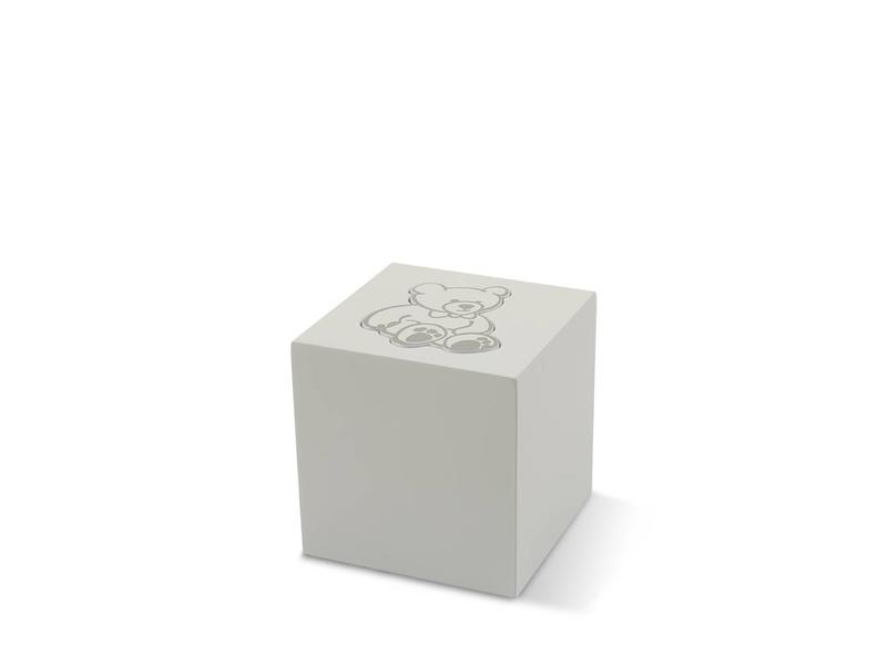 Kinder urn witte beer - aluminium