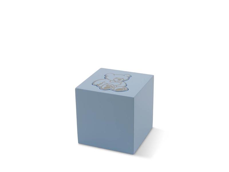 Kinder urn blauwe beer - aluminium