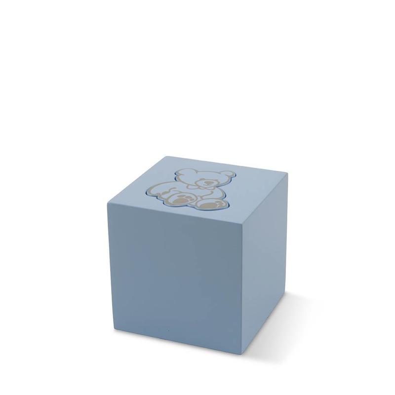 Kinder urn blauwe beer - aluminium