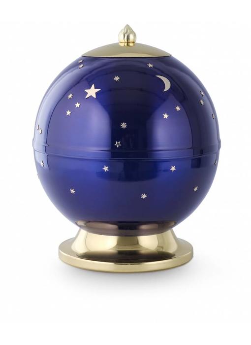 Maan en sterren blauw - messing