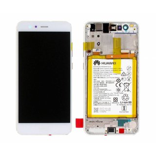 Huawei P10 Lite (Warsaw-L21) LCD Display Module, Wit, 02351FSC;02351FSB, Incl. Battery  HB366481ECW 3000mAh