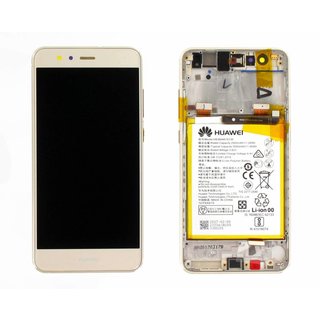 Huawei P10 Lite (Warsaw-L21) LCD Display Modul, Gold, 02351FSN, Incl. Battery  HB366481ECW 3000mAh