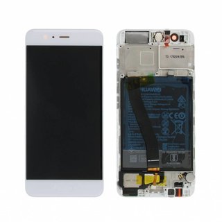 Huawei P10 (VTR-L09) LCD Display Module + Touch Screen Display + Frame, Gold, Incl. Battery HB386280ECW 3200mAh, 02351DJF