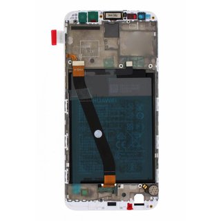 Huawei Mate 10 Lite RNE-L01 LCD Display Modul + Touch Bildschirm + Rahmen, Weiß/Gold, Incl. Battery 3340mAH, 02351QXU;02351QEY