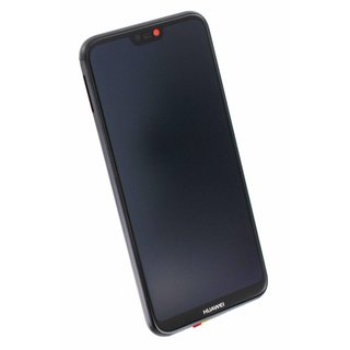 Huawei P20 Lite (ANE-LX1) LCD Display Module + Touch Screen Display + Frame, Zwart, Incl battery, 02351VPR;02351XTY