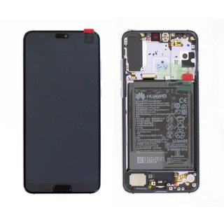 Huawei P20 Pro Dual Sim (CLT-L29) LCD Display Module, Purple/Twilight, Incl. Battery HB436486ECW, 02351WTU