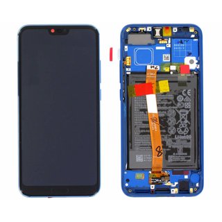 Huawei Honor 10 (COL-L29) LCD Display Modul, Sapphire Blue/Blau, Incl. Battery HB396285ECW, 02351XBP