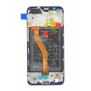 Huawei Honor View 10 (BKL-L09) LCD Display Module, Aurora Blue/Blauw, Incl. Battery HB386589ECW, 02351SXB