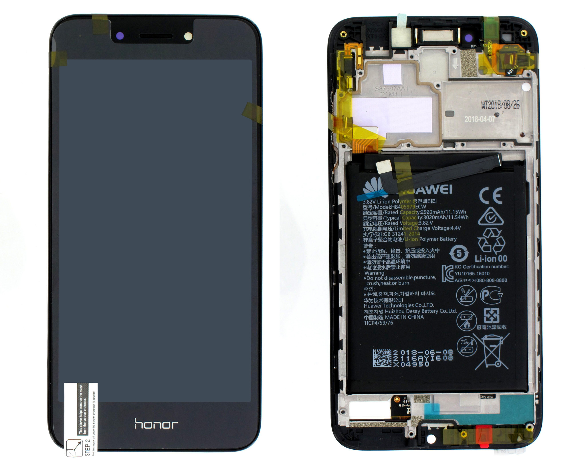 Huawei Honor 6a Dli Al10 Lcd Display Module Dark Gray Incl Battery Hbecw ktw Dutchspares