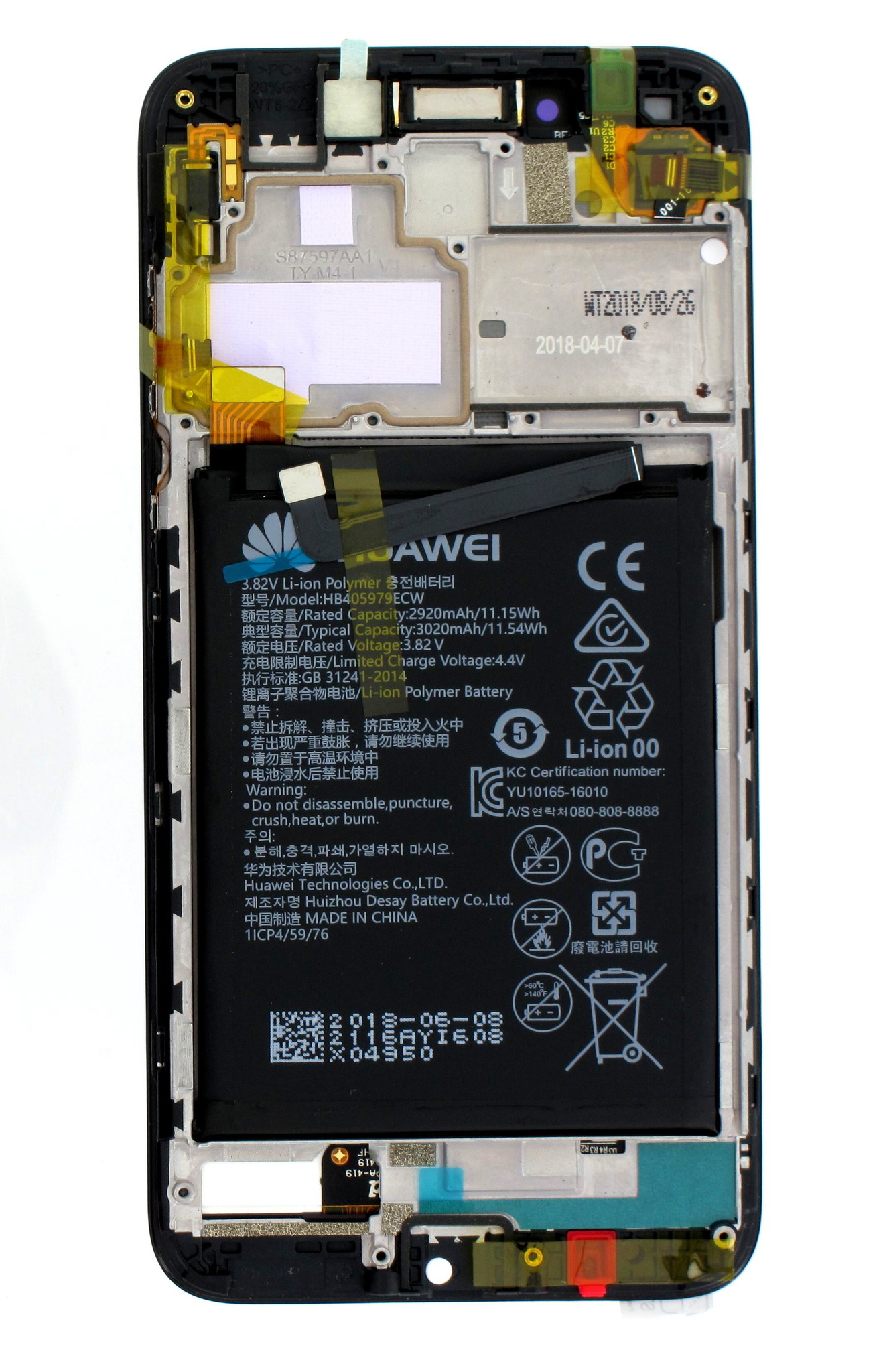 Huawei Honor 6a Dli Al10 Lcd Display Module Dark Gray Incl Battery Hbecw ktw Dutchspares