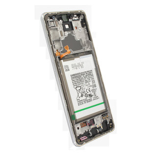 Samsung A725F Galaxy A72 4G Display + Batterie, Awesome White/Weiß, GH82-25542D;GH82-25541D