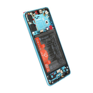Huawei P30 New Version (ELE-L29) Display + Batterij, Aurora Blue/Blauw, 02354HRH