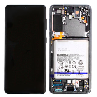 Samsung G991B Galaxy S21 5G Display + Batterij, Phantom Gray, GH82-24716A;GH82-24718A