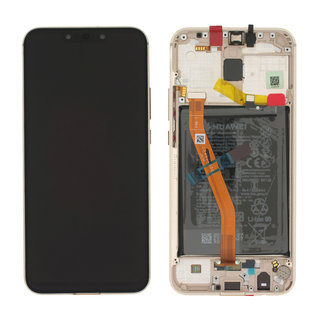 Huawei Mate 20 lite (SNE-LX1) Display, Goud, Incl. Battery HB386589ECW, 02352DKN;02352DFP;02352GTV