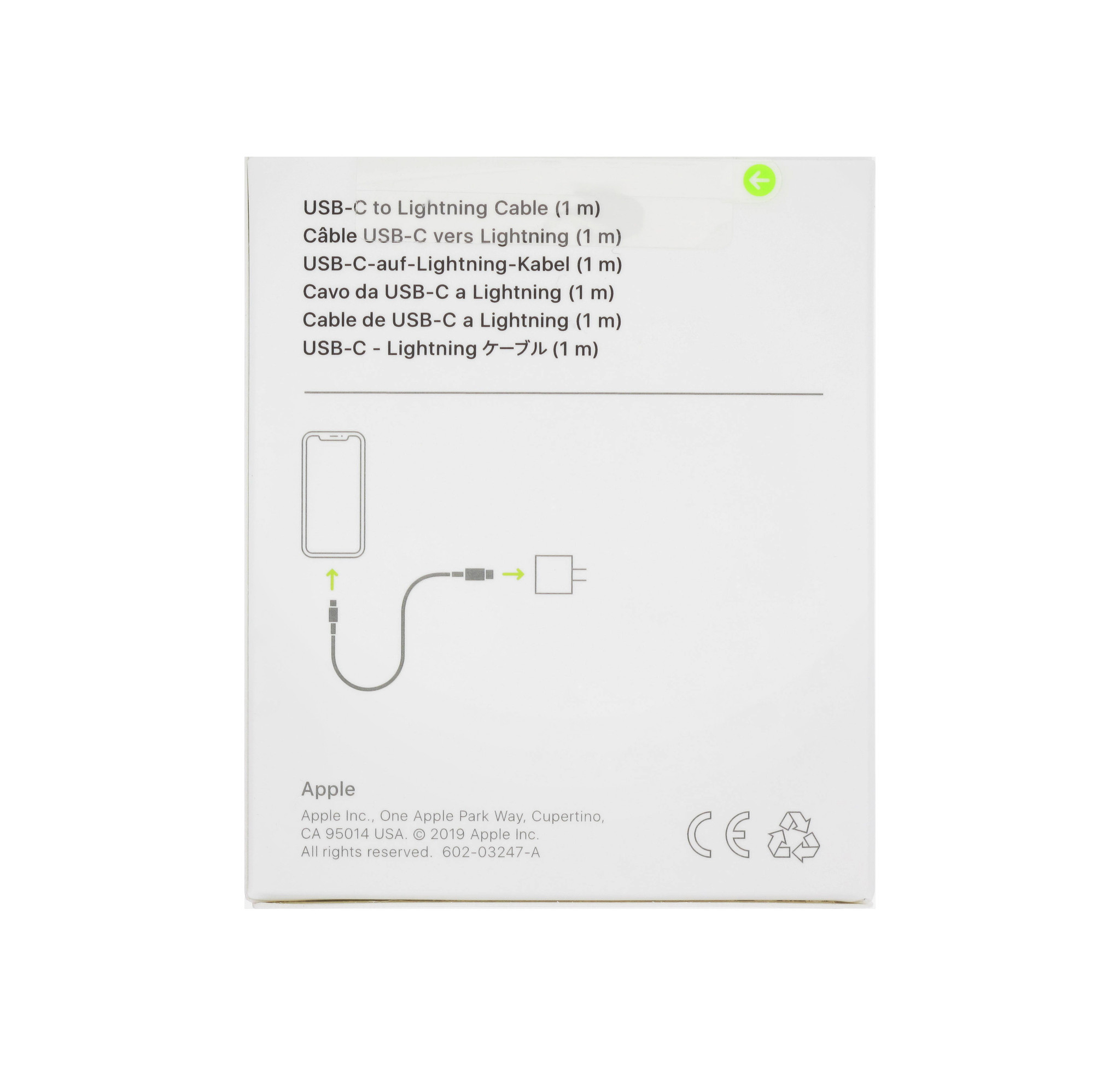 Câble Apple USB-C vers Lightning (1 m)