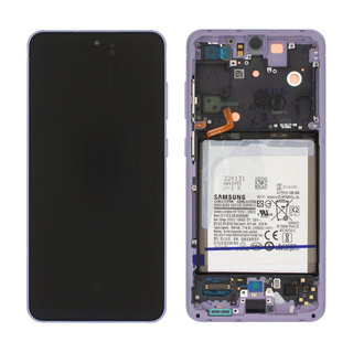 Samsung G990B Galaxy S21 FE 5G Display + Batterij, Lavender Purple/Paars, GH82-26412D