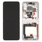 Samsung Galaxy Z Flip3 5G (F711B) Display Binnenkant (MAIN/Inner LCD) Incl. Frame, Cream/Creme, GH82-27244B;GH82-27243B