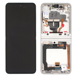 Samsung Galaxy Z Flip3 5G (F711B) Inneres Display (MAIN/Inner LCD) Incl. Frame, Cream/Creme, GH82-27244B;GH82-27243B