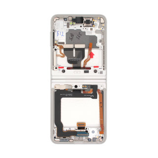 Samsung Galaxy Z Flip3 5G (F711B) Inneres Display (MAIN/Inner LCD) Incl. Frame, Cream/Creme, GH82-27244B;GH82-27243B