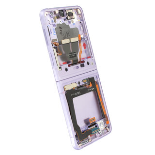 Samsung Galaxy Z Flip3 5G (F711B) Inner Display (MAIN LCD) Incl. Frame, Lavender/Purple, GH82-27244D;GH82-27243D