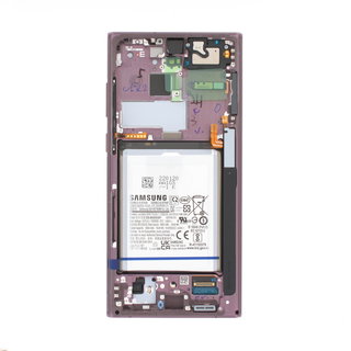 Samsung S908B Galaxy S22 Ultra 5G Display + Batterie, Burgundy/Lila/Rosa, GH82-27487B