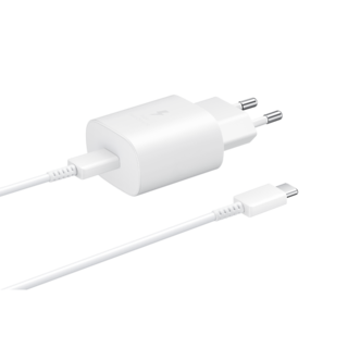 Samsung USB-C Oplader + USB-C naar USB-C Cable, White, 25W (EP-TA800XWEGWW) | Blister Packaging